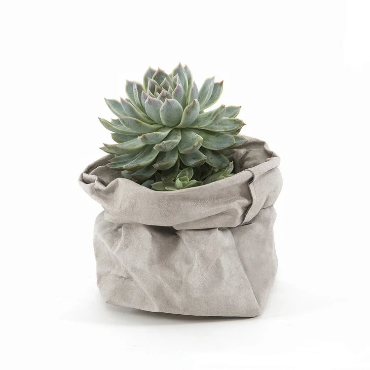 Durable flower grow bag washable kraft paper pot planter