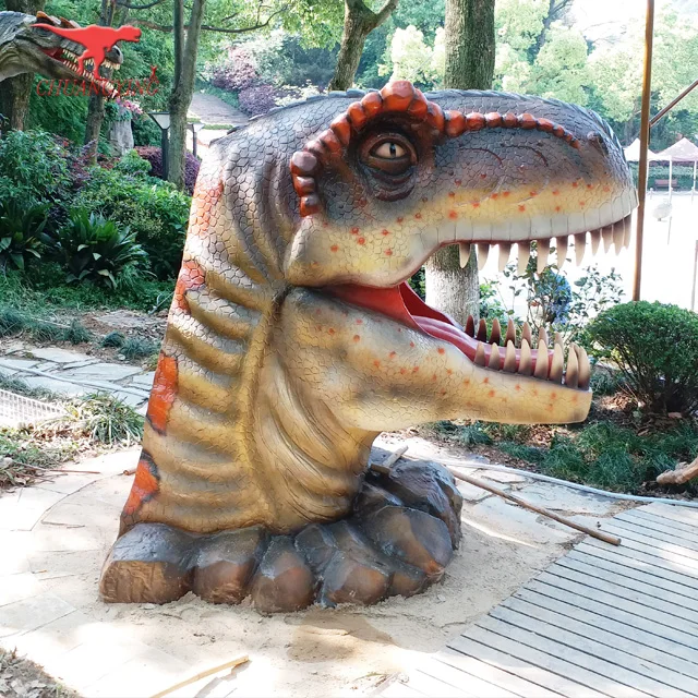 Theme park dinosaur head sculpture animatronic for sale