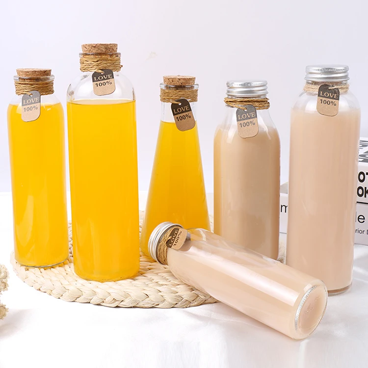 Kombucha Glass Bottle Milk Juice With Cork Lid