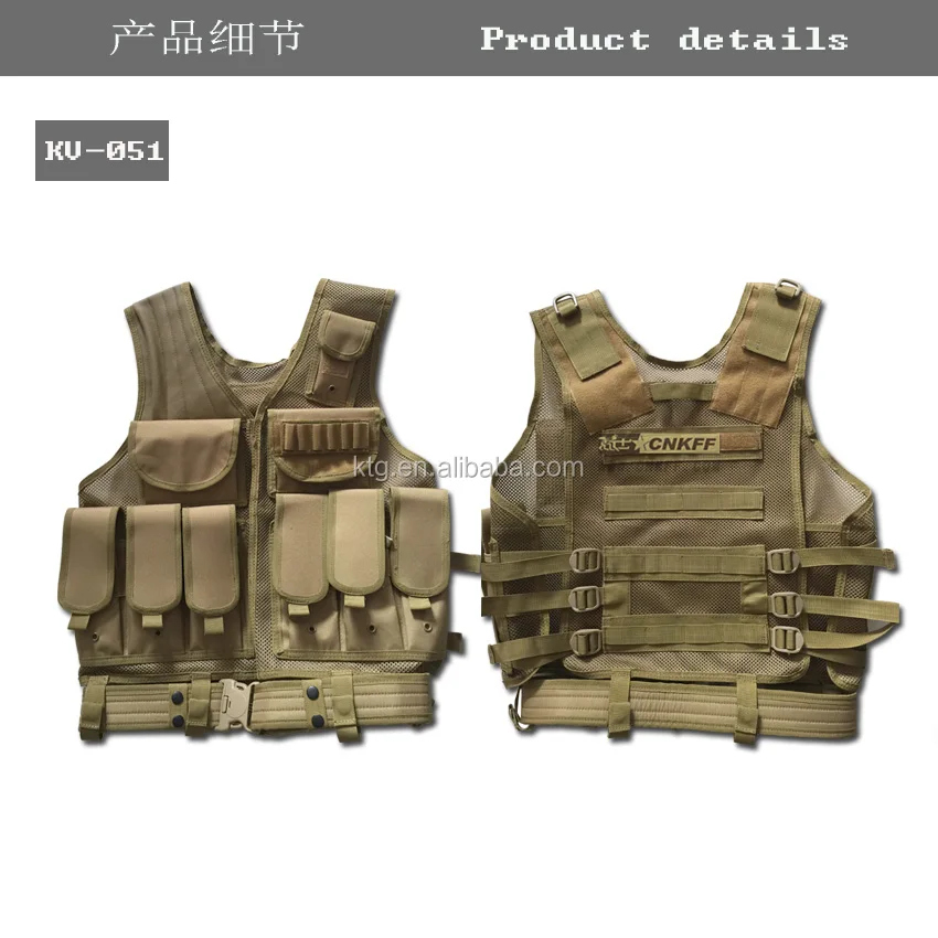 Combat Breathable Mesh Vest High Quality Military Equipment Tactical Vest with Holster for Police