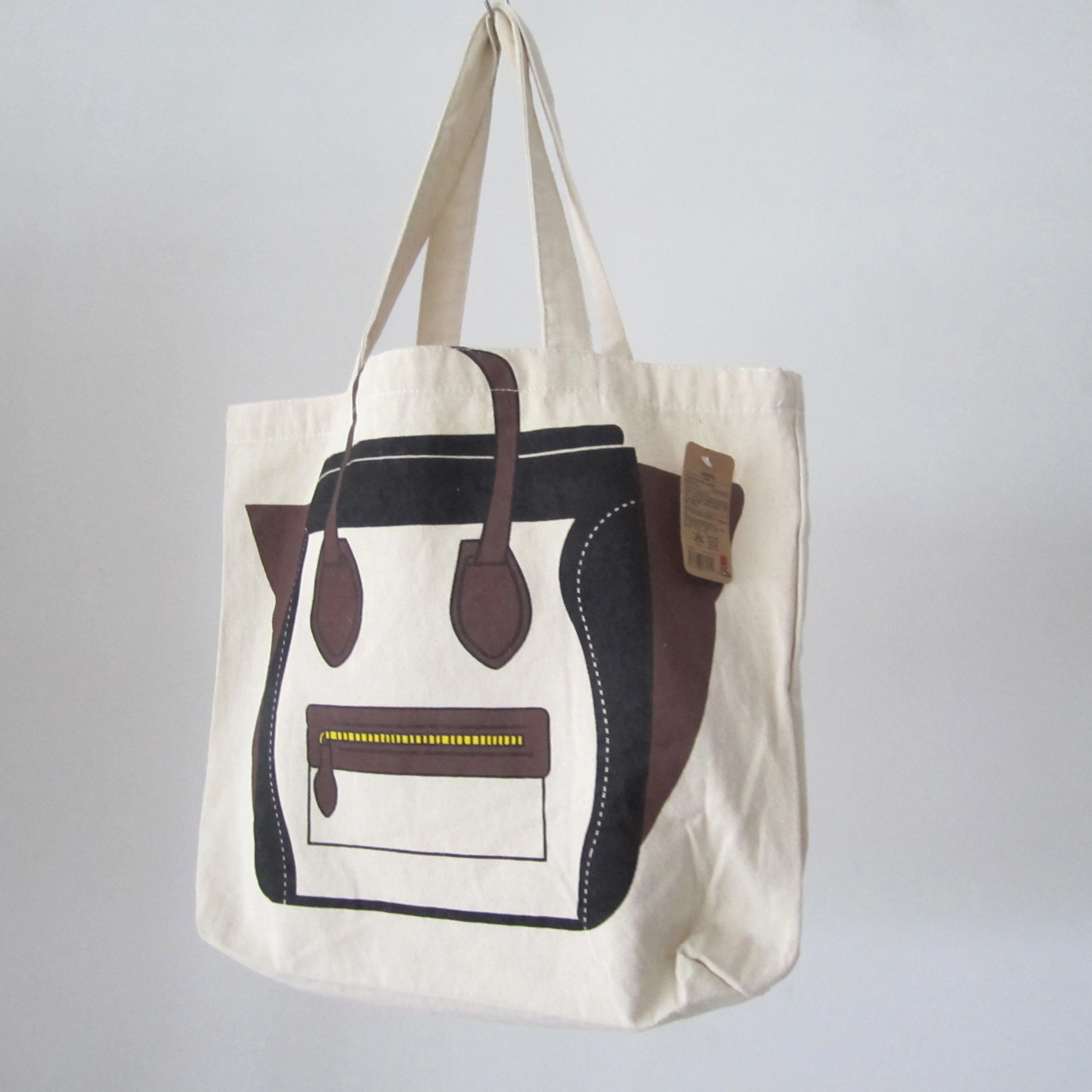 
wholesale recycled canvas shopping bag fashionable cotton bag tote with handles 