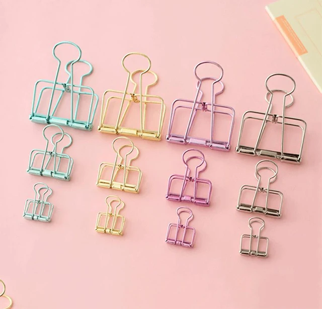 3 Size 8 Colors Metal Long Tail Clips Mini Binder Clips Multifunctional Metal Bookmark