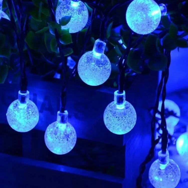 outdoor waterproof led 20ft 30 Crystal Balls Solar Globe LED Fairy String Light solar garden lights
