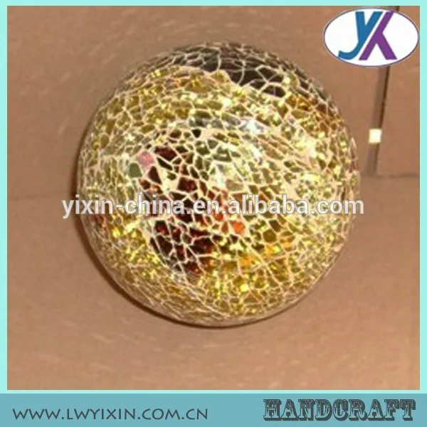 Золотой 10 см декоративные мозаика пенопласт оптовая продажа стеклянные шарики