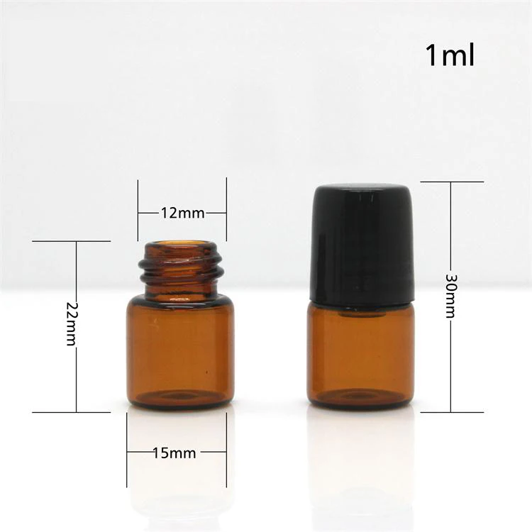 1ml 2ml 3ml 5ml 10ml amber blue glass roller bottle for eye cream with steel roller and lid