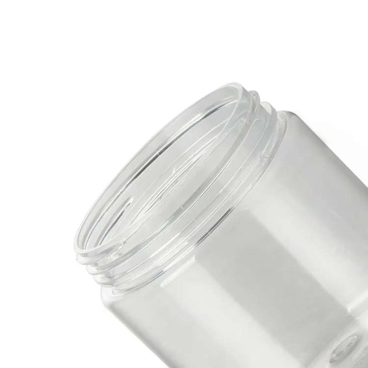 Big capacity bamboo jar 500ml pet jar with bamboo lid 500g cream jar plastic