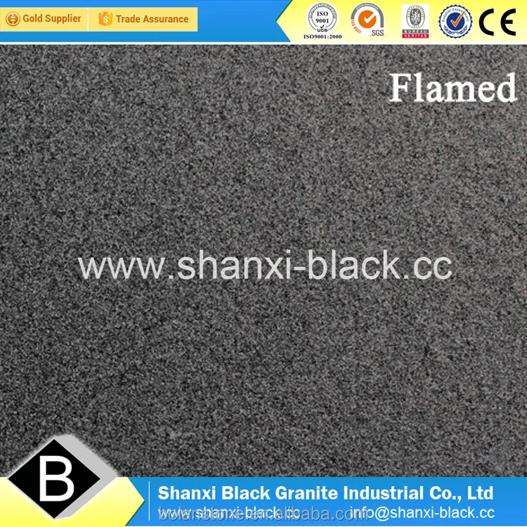 
black granite flamed waterjetted bushhammered finish shanxi black china black nero assoluto G777 granite pure black granite tile 