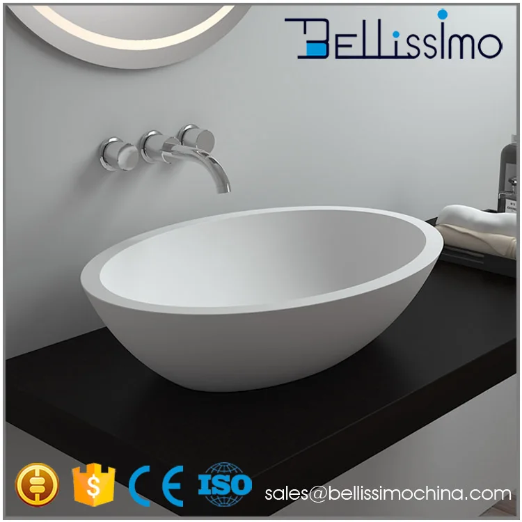 Bellissimo solid surface sink bathroom oval basin factory basin manufacture BS-8302