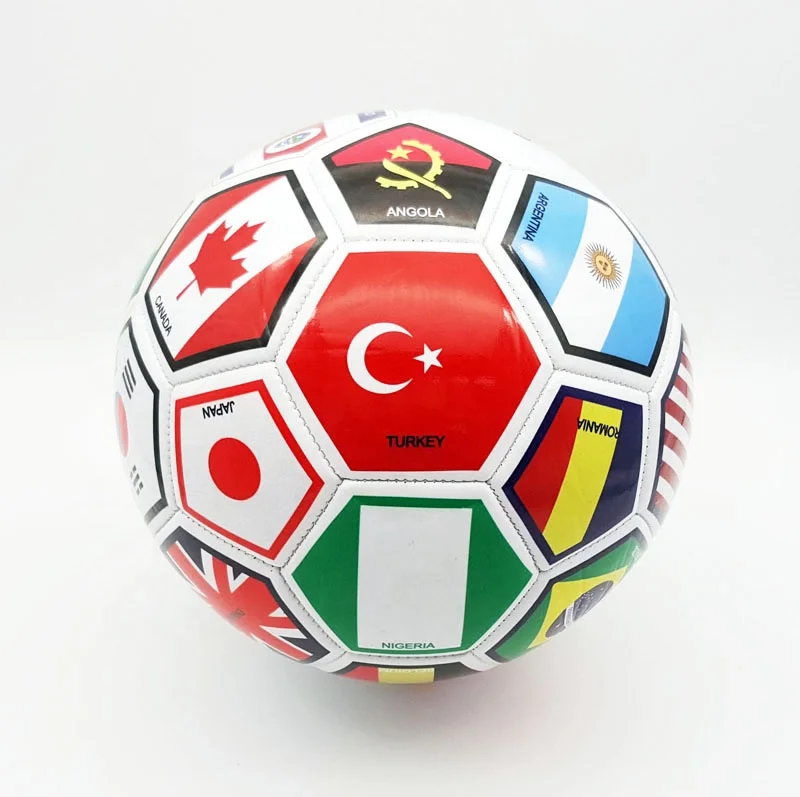 Ready to ship official size 5 machine stitched country flag soccer ball