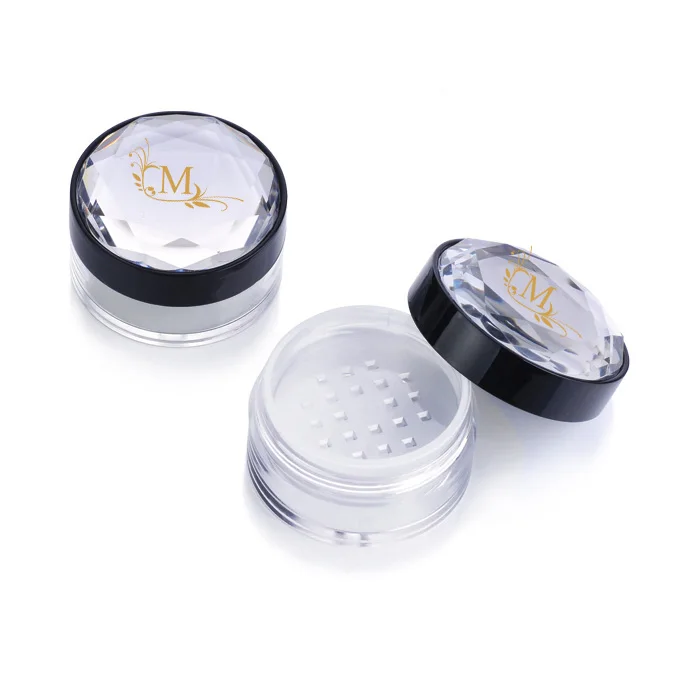 
Diamond loose powder cosmetic jars with sifter 