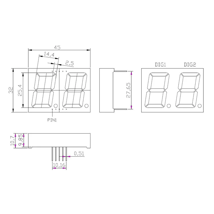 
Highlight red 2 digit 7 segment 1.0 inch nixie tube applied to the bank exchange rate display board 