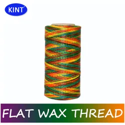 1mm 210D/1*16 200m 100% polyester colored flat waxed braided thread for leatherware