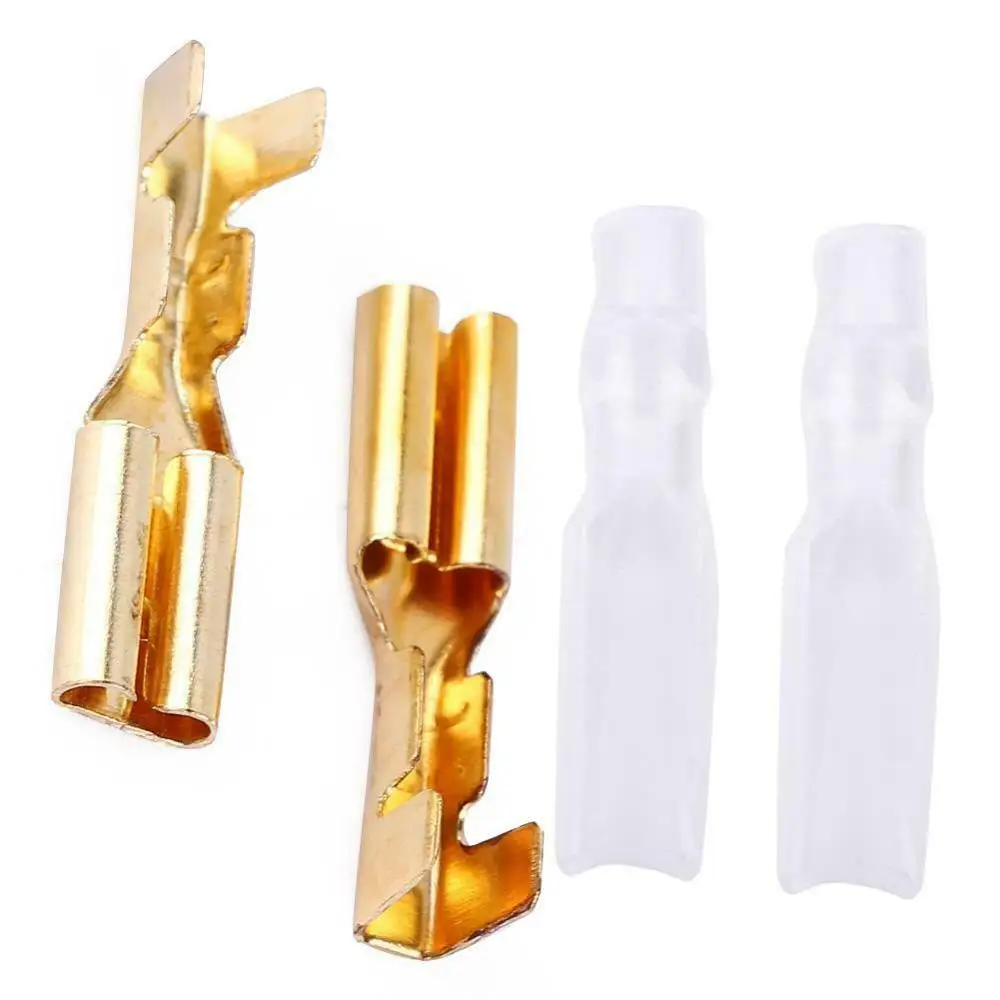 2.8mm Gold Brass Car Speaker Female Spade Terminal Wire 110 terminal