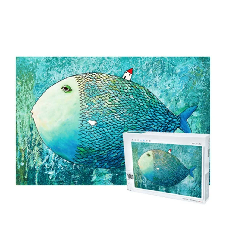 Full Square Picture DIY toys Color city wooden puzzle 1000 pcs custom