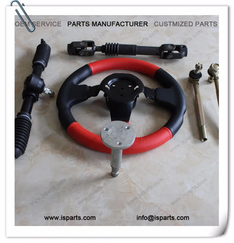 Go Kart 300mm Steering Wheel Kit Tie Rod Rack Adjustable Shaft Package