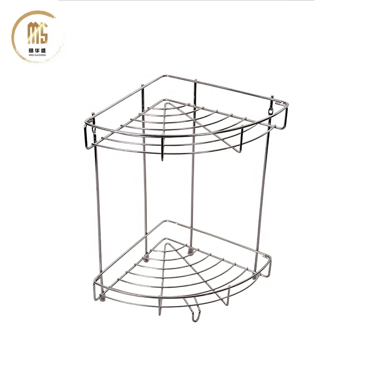 Bathroom Shelf 2-tiers Spice Rack Wire Display Rack Metal Shelf for Bathroom And kitchen