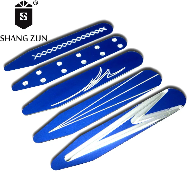 
Personalized metal collar stays aluminum colorful engraved collar stiffeners business collar inserts with box 20 PCS 