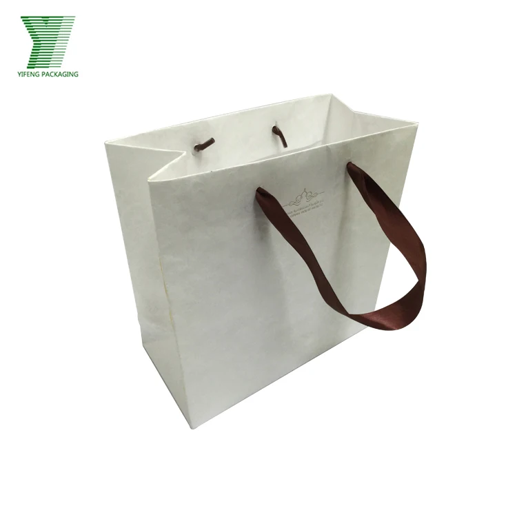 Elegant custom size decorative ribbon design gift packaging paper bags
