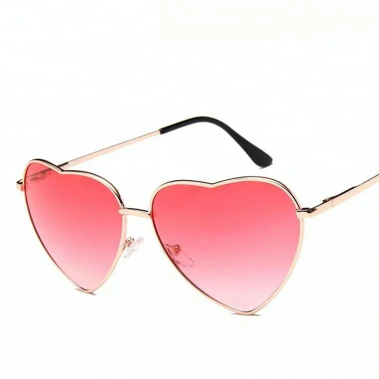 Metal Sunglasses 2021 Heart Shape Women Fashion Custom Brand Love Frame Sun Glasses