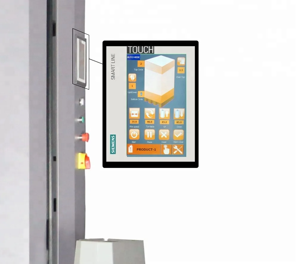 
Smart Wasp Pneumatic Type Fully Auto pallet wrapping machine with Film Cutting and Clamping device 