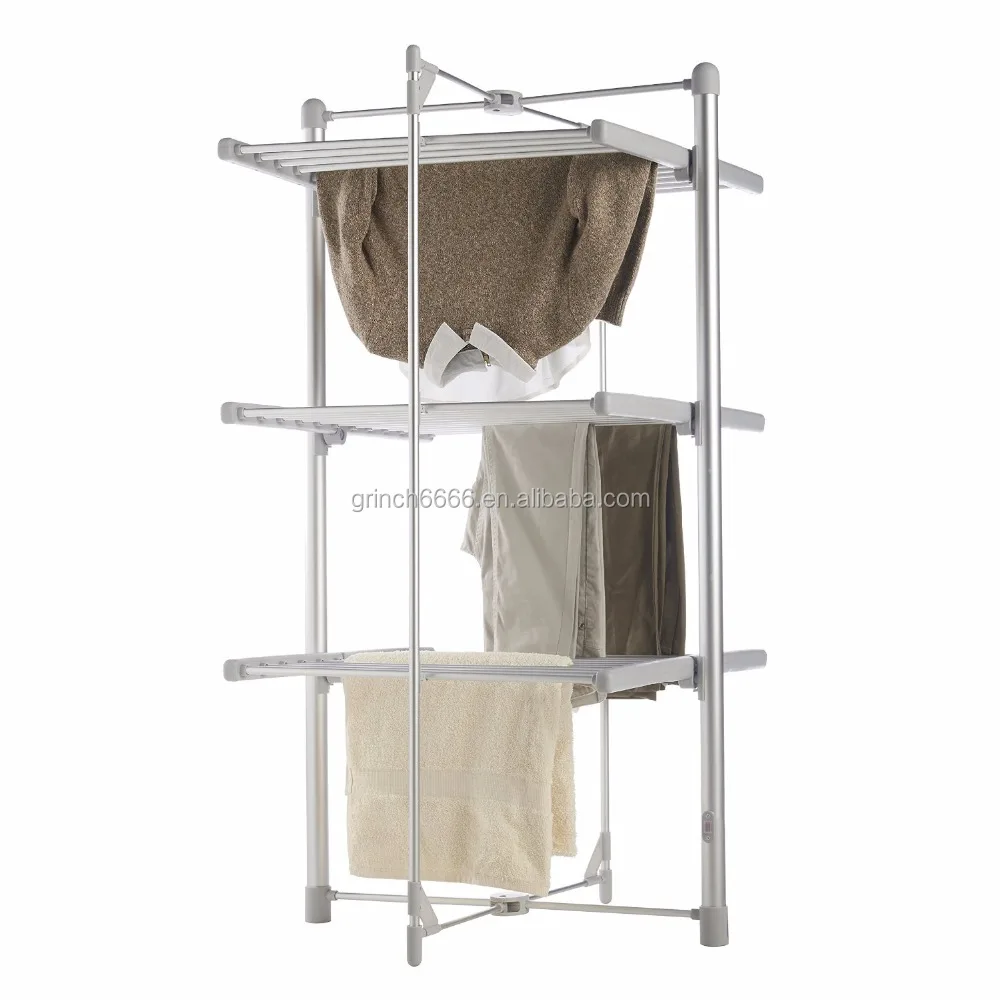 Heated Clothes Drying Rack, Foldable 3 Tier Indoor Electric Laundry Airer