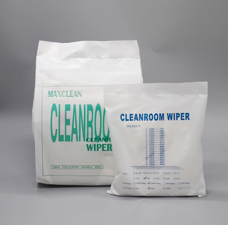 4x4 inch Laser Cut Clean Room Polyester Dry Wipes 120gsm