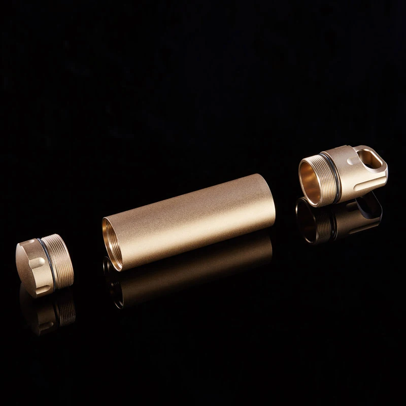 
EDC Aluminum Waterproof Capsule Storage Container Tank Survival Kit First Aid Cartridge Outdoor Survival Kit 