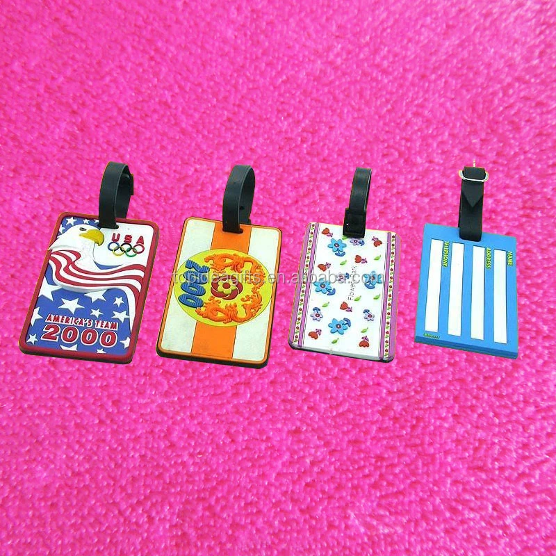 Export New design popular colorful custom logo travel pvc rubber silicone wholesale luggage tags