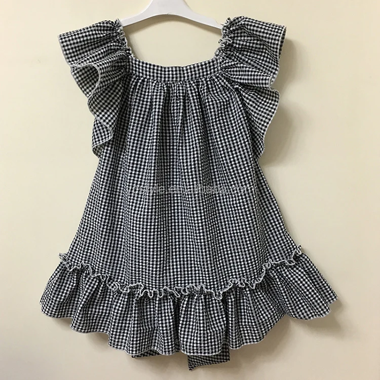 Лидер продаж, наряды из хлопка с большим бантом и оборками для маленьких девочек, детская эксклюзивная одежда