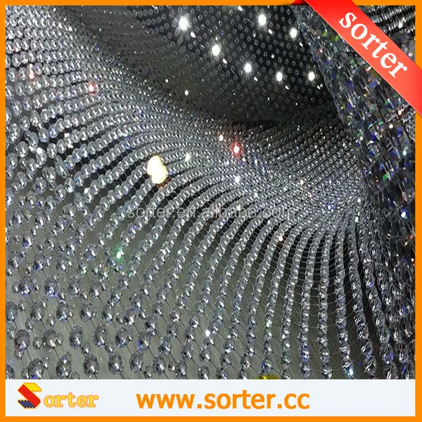 transparent crystal bead decorations, fancy design crystal garland wedding decoration