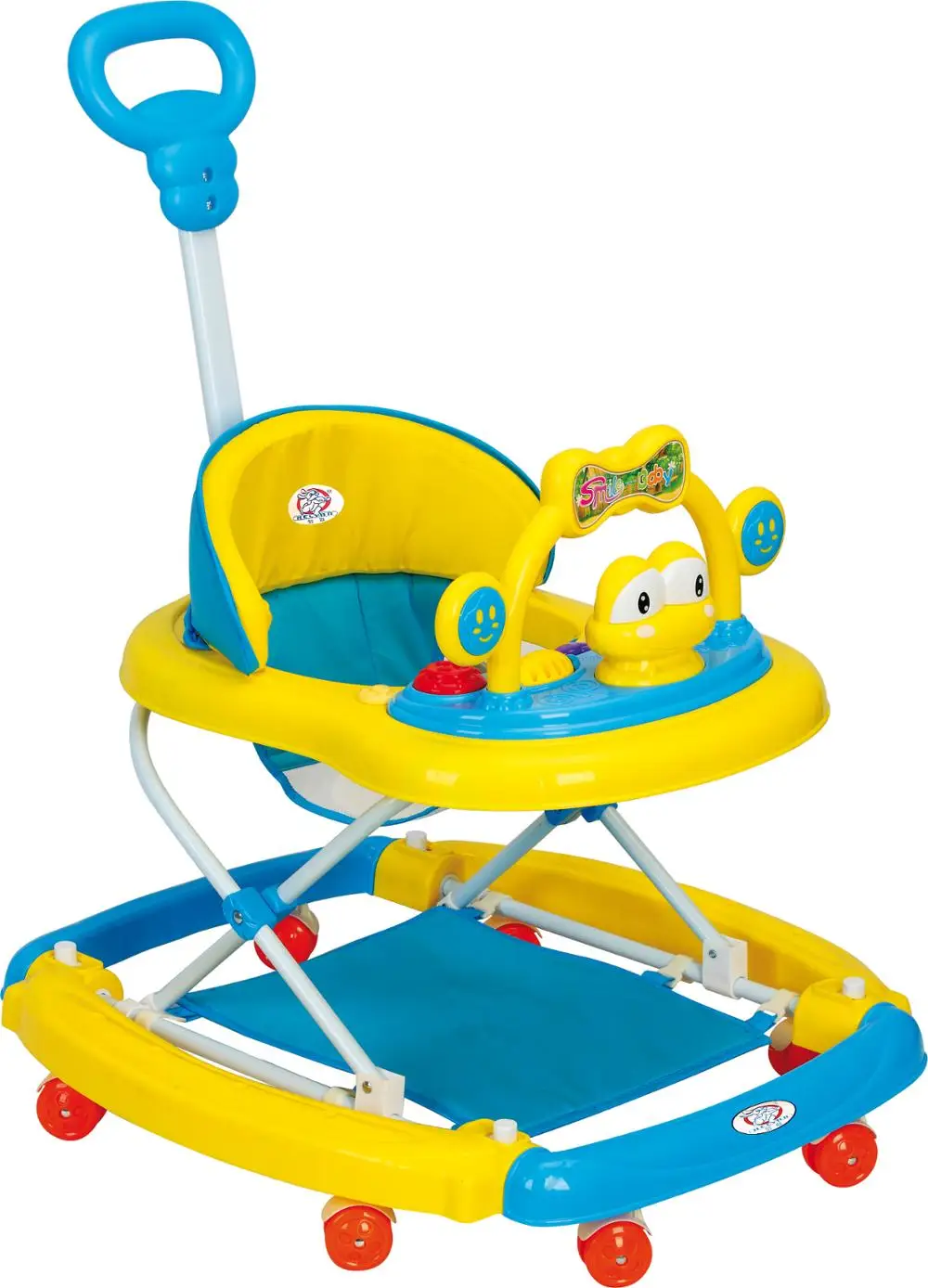 Cute cartoon frog 8 wheels round baby walker in B- kids BM1943
