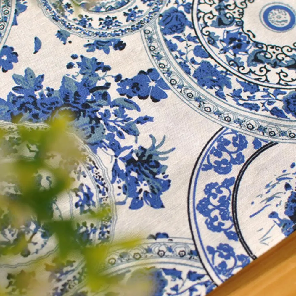 Floral Linen Burlap Table Runner Kitchen Table Runners 30x180cm for Holiday New Year Party Table Decorations Flowers