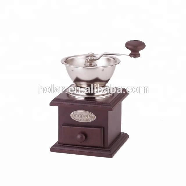 [Holar] Taiwan Made Classic Style Wooden Coffee Mill with Cast Iron Grinder