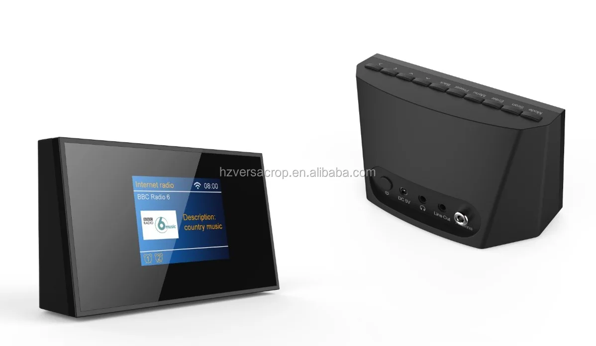 Backlight LCD Display Snooze Alarm Clock WiFi internet/DAB+ Radio With Socket