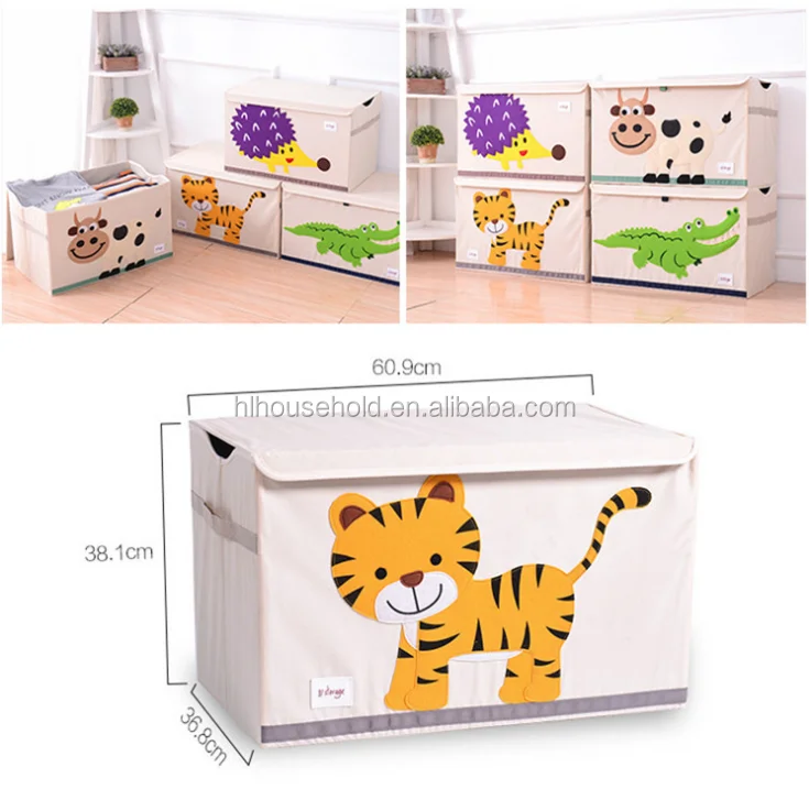 Super Cute Cow Design Canvas Kids Toy Organizer Baby Clothing Storage Box
