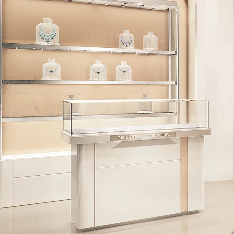 Retail Wood Glass Counter Jewelry Display Case Showcase Cabinet