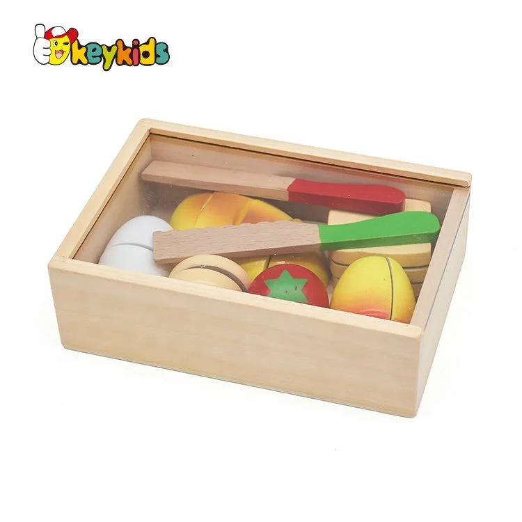 New hottest pretend play set wooden cutting food for kids W10B269