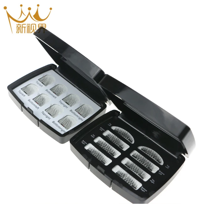 Magnetic Eyelashes Reusable False Magnetic Eyelashes for Natural Look (1 Pair 4 Pieces), No Glue Required Faux Mink Lashes