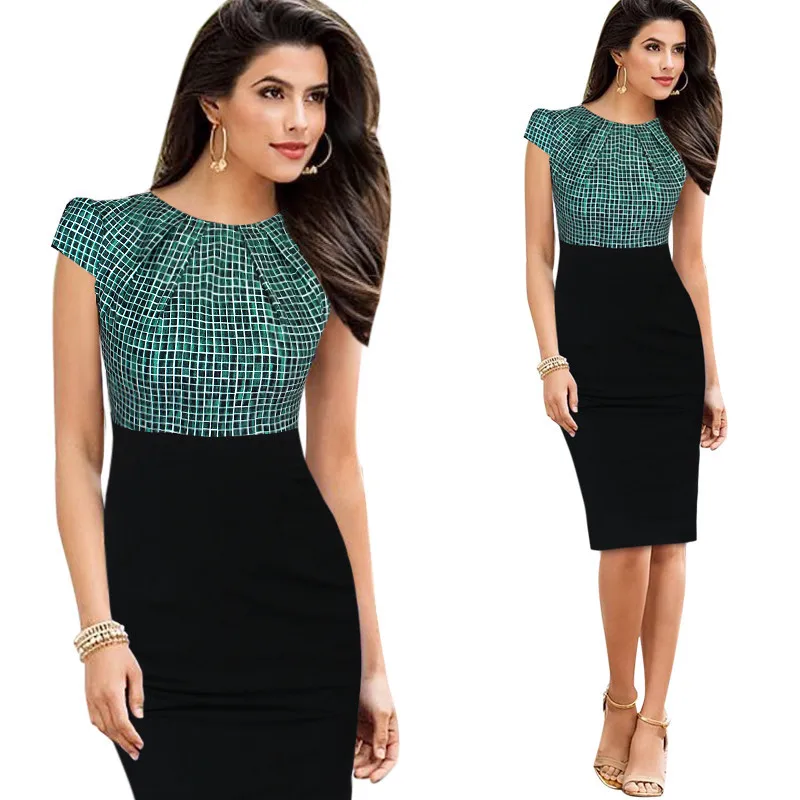 Z91652A Contrast business woman dress formal ladies office wear dresses dress