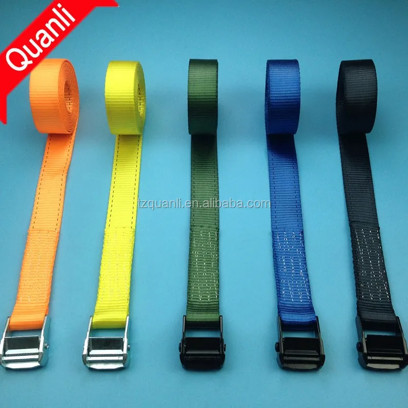 
38mm 1.5 inch Cargo lashing strap white zinc Cam buckle strap for fastening goods 