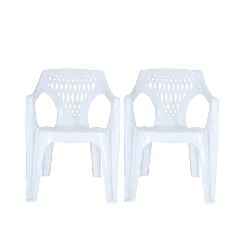 
Outdoor furniture factory armrest white garden stackable pp plastic chairs on sale 