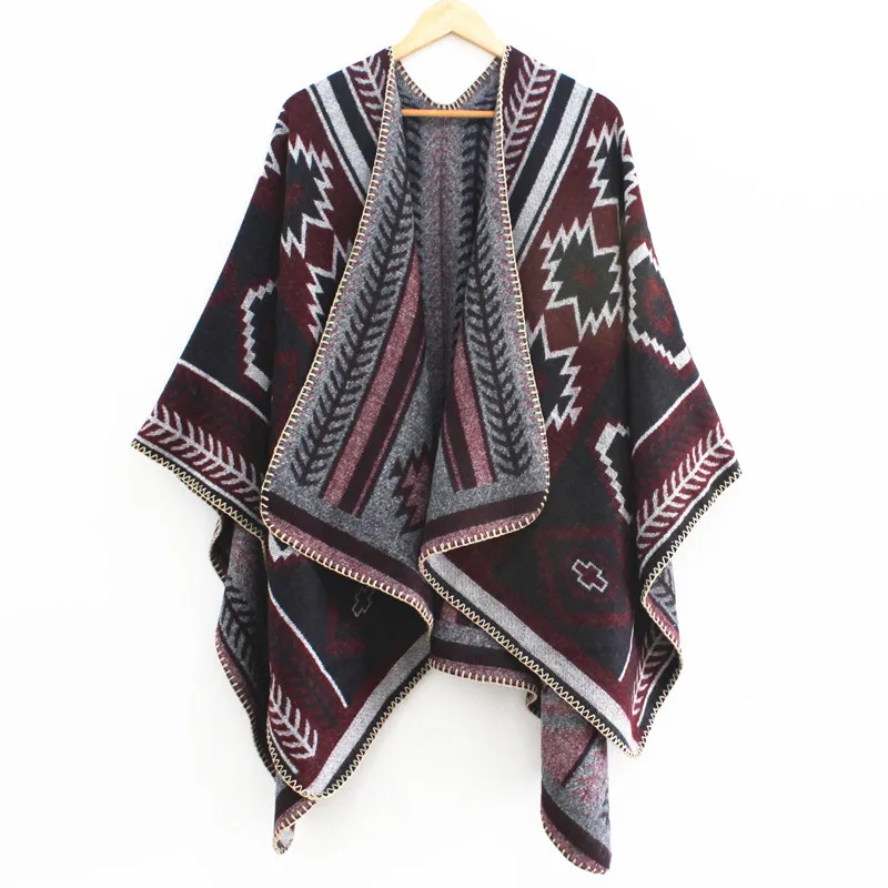 Осенне-зимняя женская разноцветная шаль Urban CoCo, накидка-пончо с открытой передней частью для свадьбы и вечеринки для женщин