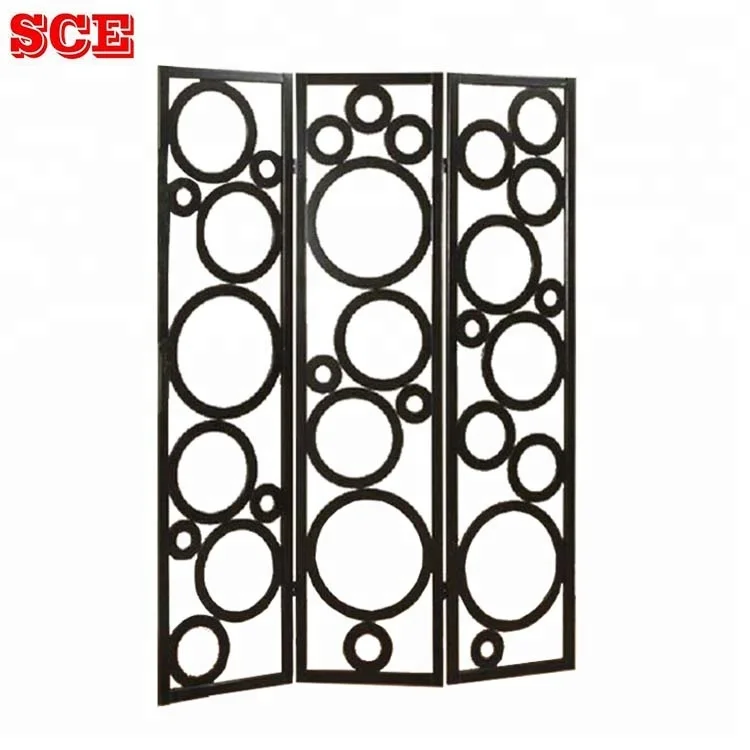 Vietnam Pine Wood Frame Movable Folding Screen Room Divider Nonwoven