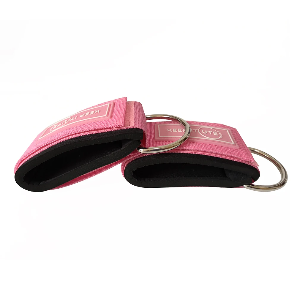 Neoprene Padded Leg Exercise Pink Ankle Strap for Cable Machine