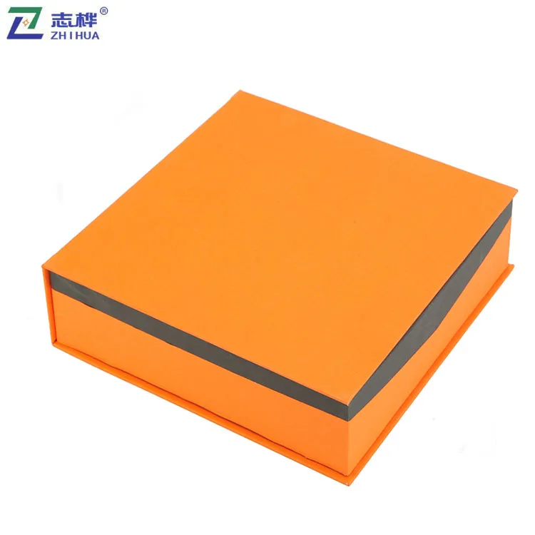 Fashion Orange Color Jewelry Box Hot Sale Paper Cardboard Ring Case Magnetic Pendant Packaging custom jewelry box