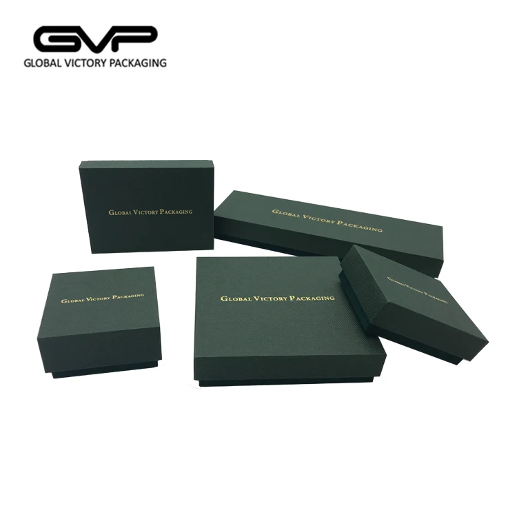 Green Paper Cardboard Storage Box Custom Jewelry Packaging