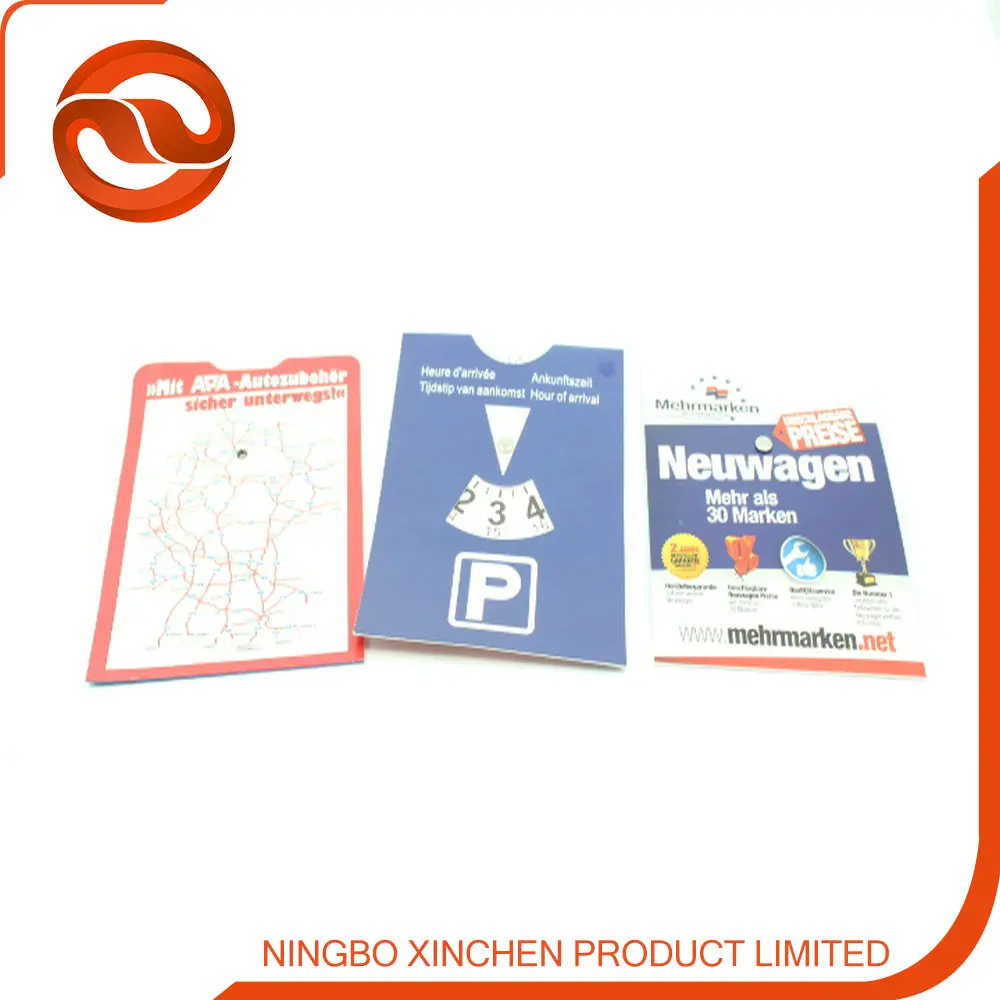 sell customized logo paper/cardboard parking disc clock/ parking disk