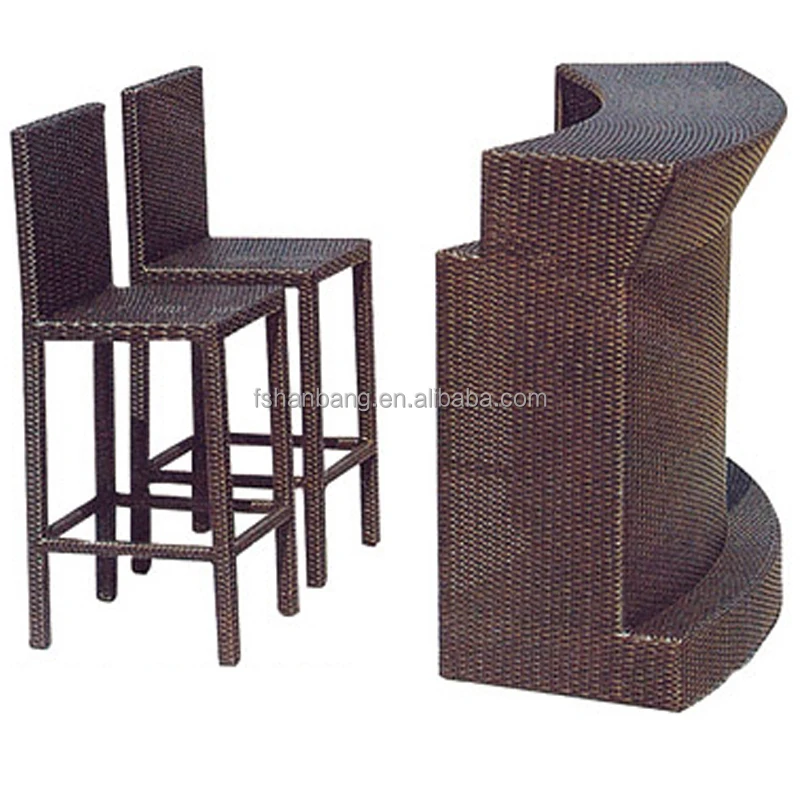  Наружная круглая резиновая плетеная барная стойка из полиротанга наружная