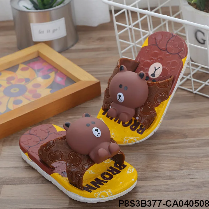 Kids Cartoon Indoor Slippers Creative cute three-dimensional bear rabbit  children shoes Baby Bedroom Shoes