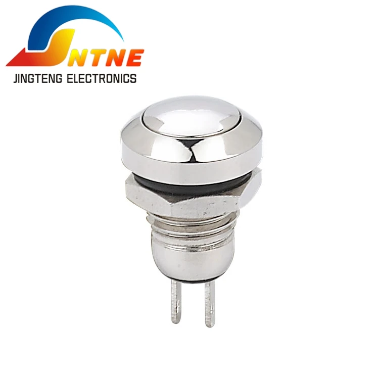 10 мм Диаметр плоской металлическое кольцо Белый Кнопочный переключатель JT8B-Q10Y